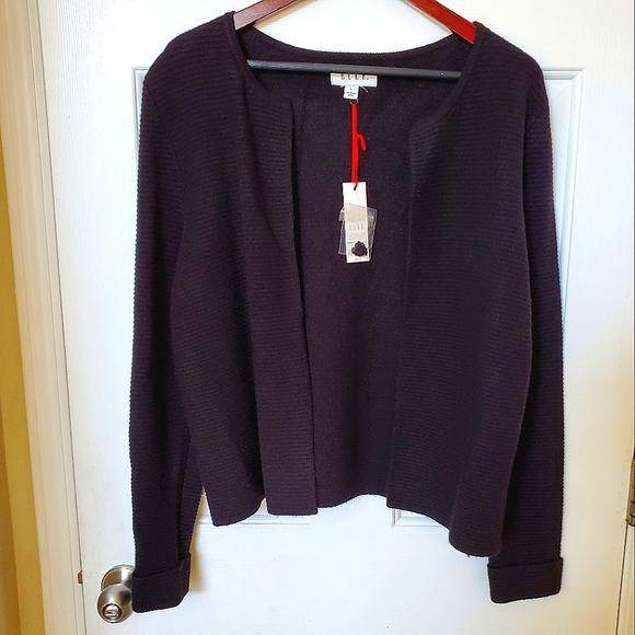 Elle Sweaters - NWT Elle black ribbed cardigan